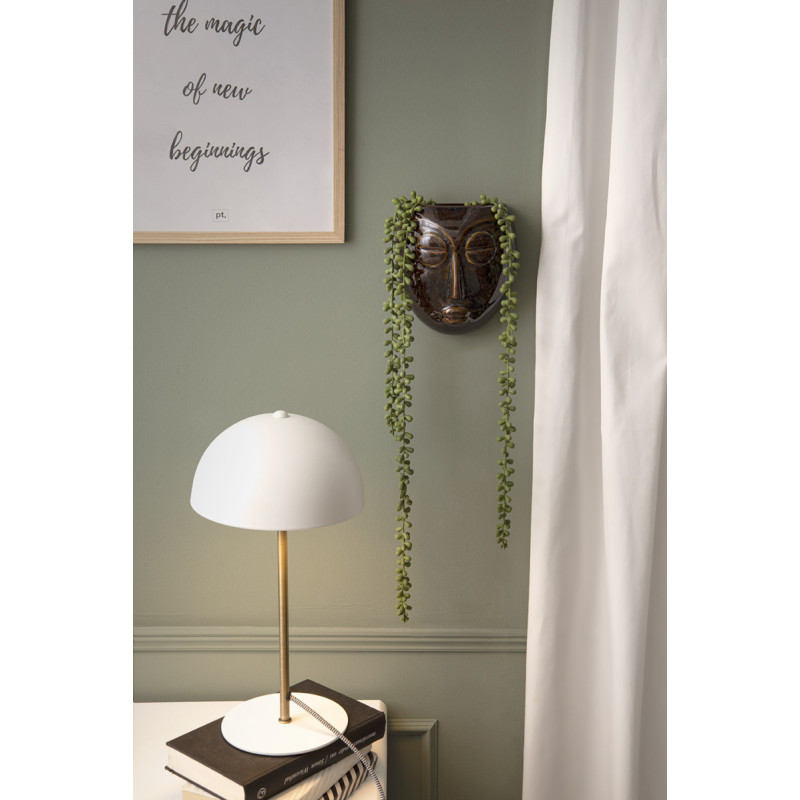 Lampe champignon blanche métal 39 cm...