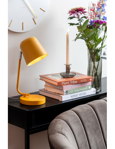 Lampe de bureau jaune ocre métal 38,5 cm Encantar