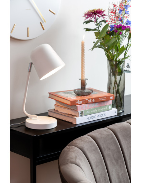 Lampe de bureau blanche métal 38,5 cm Encantar