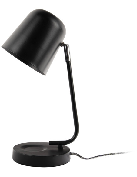 Lampe de bureau noire métal 38,5 cm Encantar