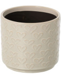 Cache-pot cœur céramique écru 14 cm Venzone