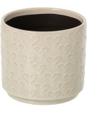 Cache-pot cœur céramique écru 17 cm Venzone