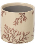 Cache-pot céramique écru motif branches 14 cm Gubbio