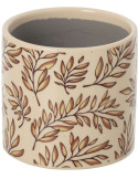 Petit cache-pot céramique écru motif feuillage 11,7 cm Barga