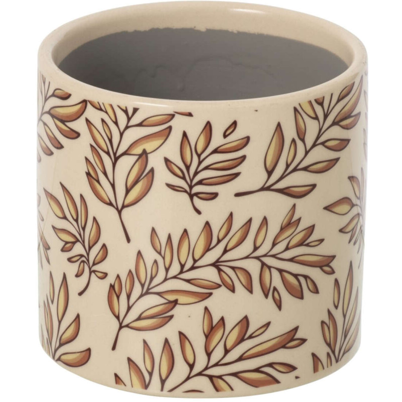 Petit cache-pot céramique écru motif...