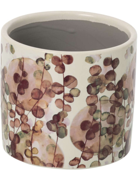 Petit cache-pot céramique feuillage bordeaux 11,7 cm Monção