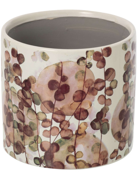 Cache-pot céramique bordeaux feuillage 17 cm Monção