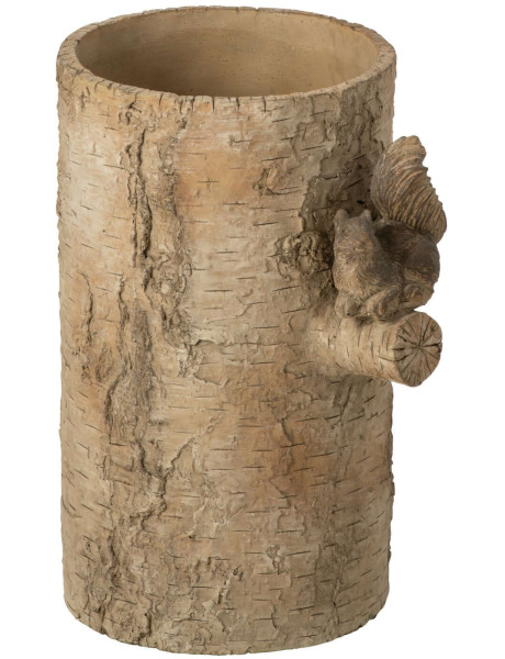 Vase écureuil ciment effet bois 34 cm Saignelégier