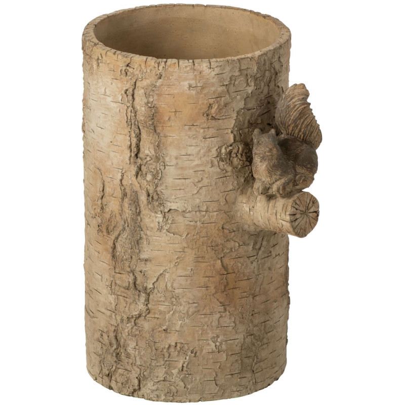 Vase écureuil ciment effet bois 34 cm...
