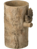 Vase écureuil ciment effet bois 40 cm Saignelégier