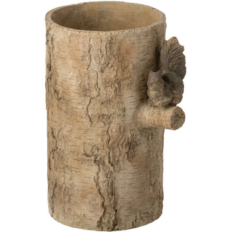 Vase écureuil ciment effet bois 40 cm...