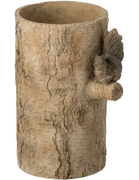Vase écureuil ciment effet bois 40 cm Saignelégier