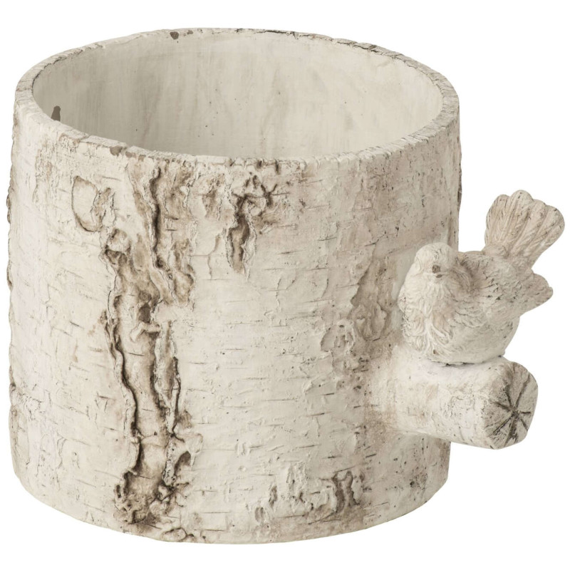 Grand cache-pot oiseau ciment effet...