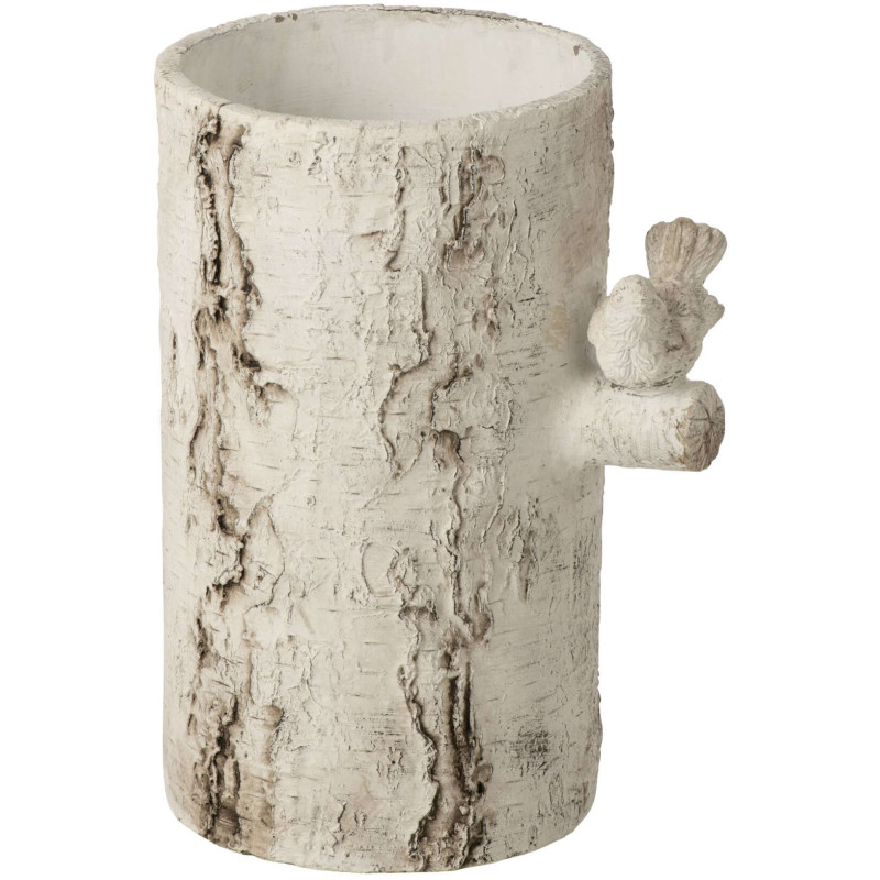 Grand vase oiseau ciment effet bois...