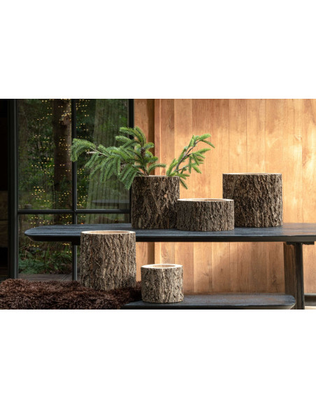 Cache-pot haut tronc d’arbre paulownia 32 cm Soglio