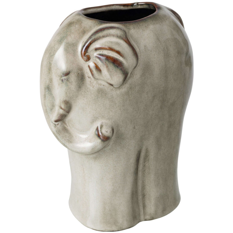 Cache-pot éléphant en porcelaine gris...