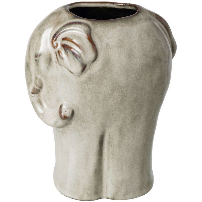Cache-pot éléphant en porcelaine gris...