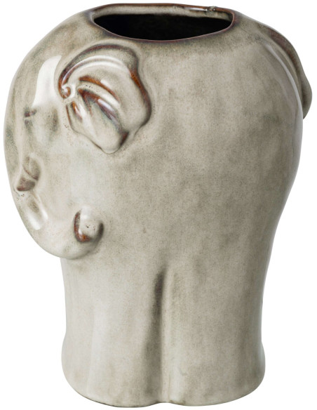Cache-pot éléphant en porcelaine gris vert 17,5 cm Dambulla