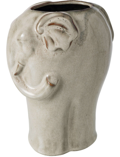 Cache-pot éléphant en porcelaine gris vert 20,5 cm Dambulla