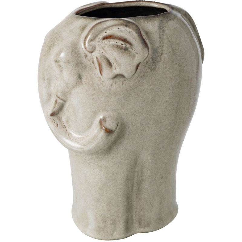 Cache-pot éléphant en porcelaine gris...