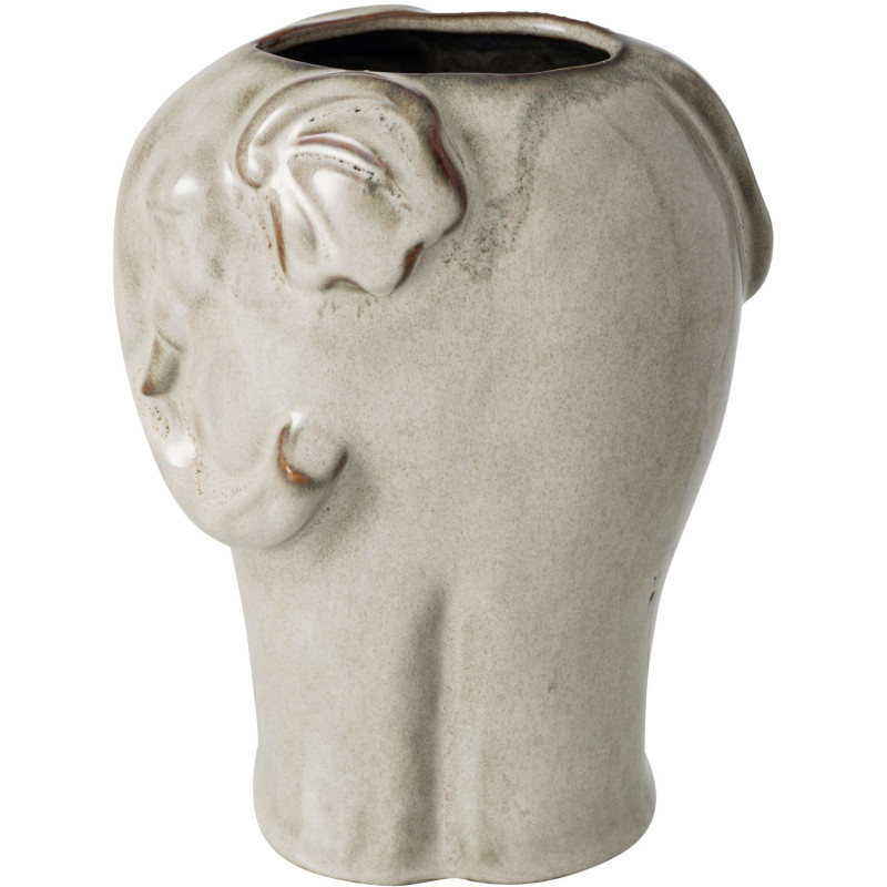 Cache-pot éléphant en porcelaine gris...