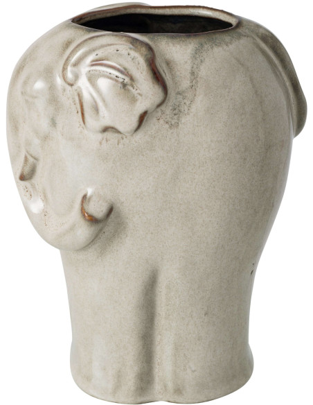 Cache-pot éléphant en porcelaine gris vert 20,5 cm Dambulla
