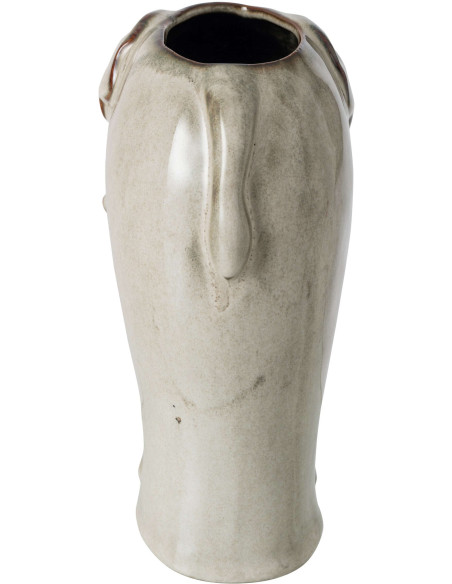 Cache-pot éléphant en porcelaine gris vert 20,5 cm Dambulla