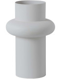 Vase design blanc en métal 22,5x22,5x36 cm Naarden