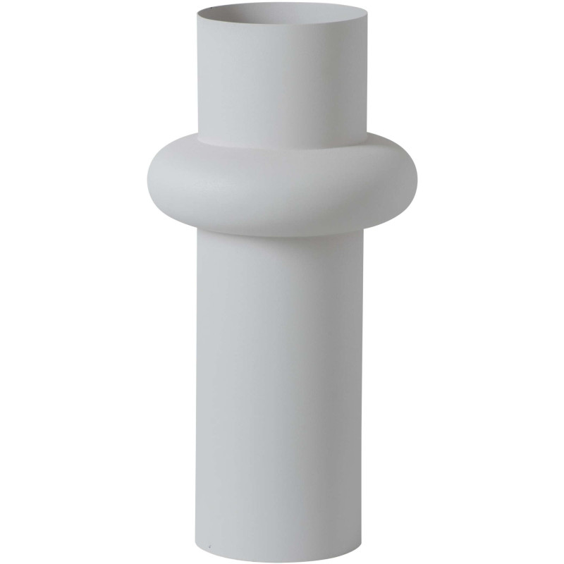 Grand vase design blanc en métal...