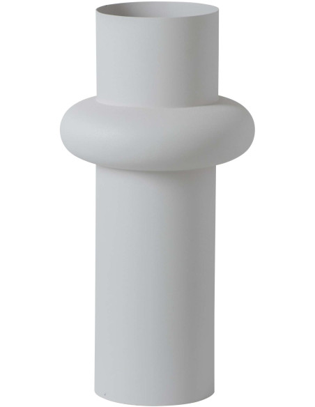 Grand vase design blanc en métal 23,5x23,5x47 cm Naarden