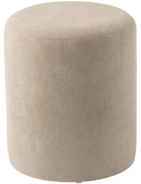 Pouf rond beige grège 36x36x41 cm Sirolo