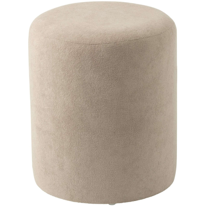 Pouf rond beige grège 36x36x41 cm Sirolo