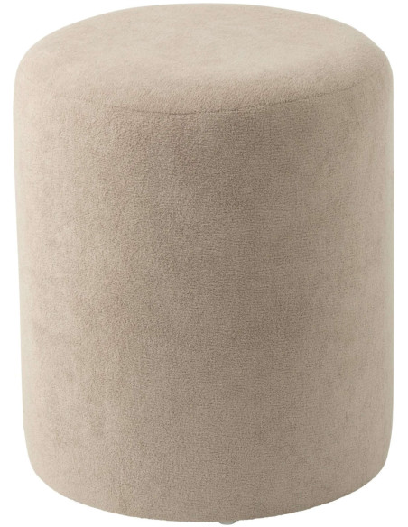 Pouf rond beige grège 36x36x41 cm Sirolo
