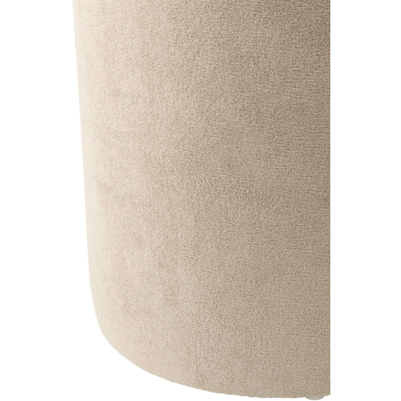 Pouf rond beige grège 36x36x41 cm Sirolo