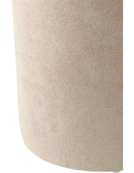 Pouf rond beige grège 36x36x41 cm Sirolo