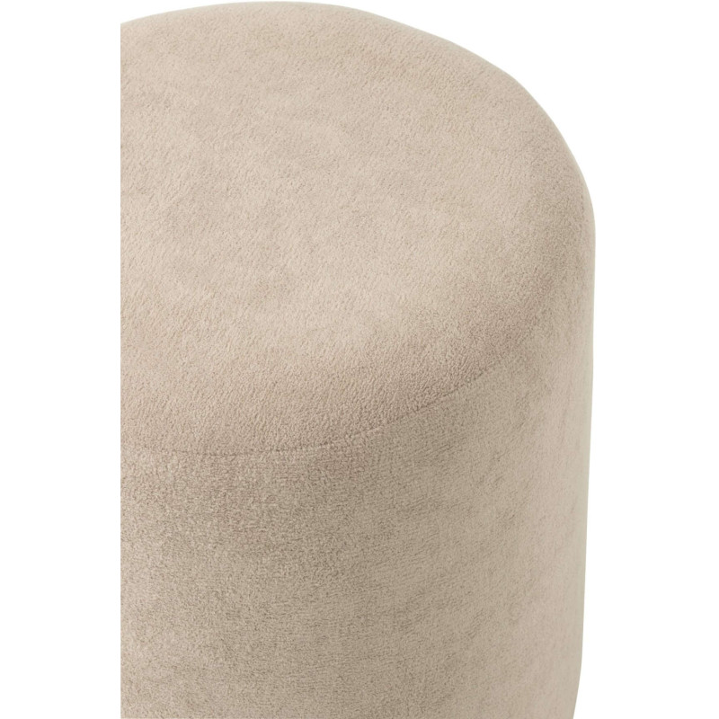 Pouf rond beige grège 36x36x41 cm Sirolo
