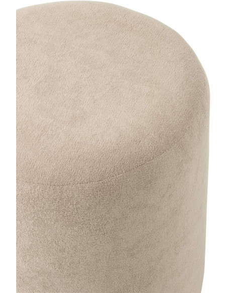Pouf rond beige grège 36x36x41 cm Sirolo