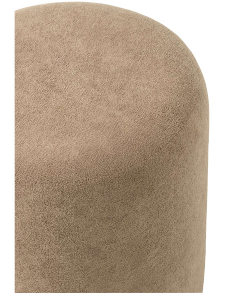 Pouf rond taupe 36x36x41 cm Sirolo