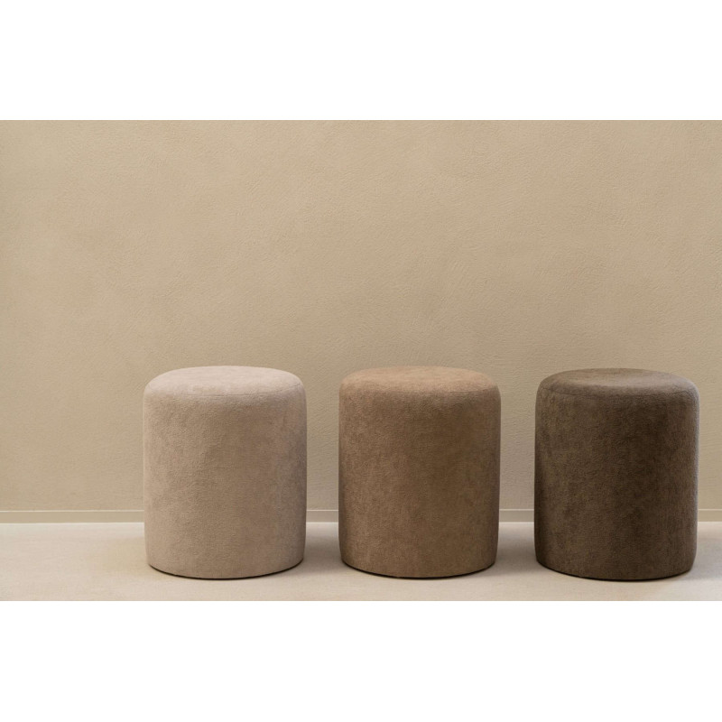 Pouf rond marron 36x36x41 cm Sirolo
