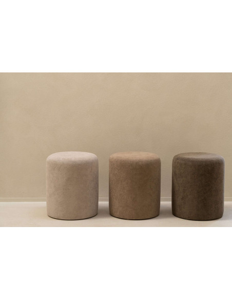 Pouf rond marron 36x36x41 cm Sirolo