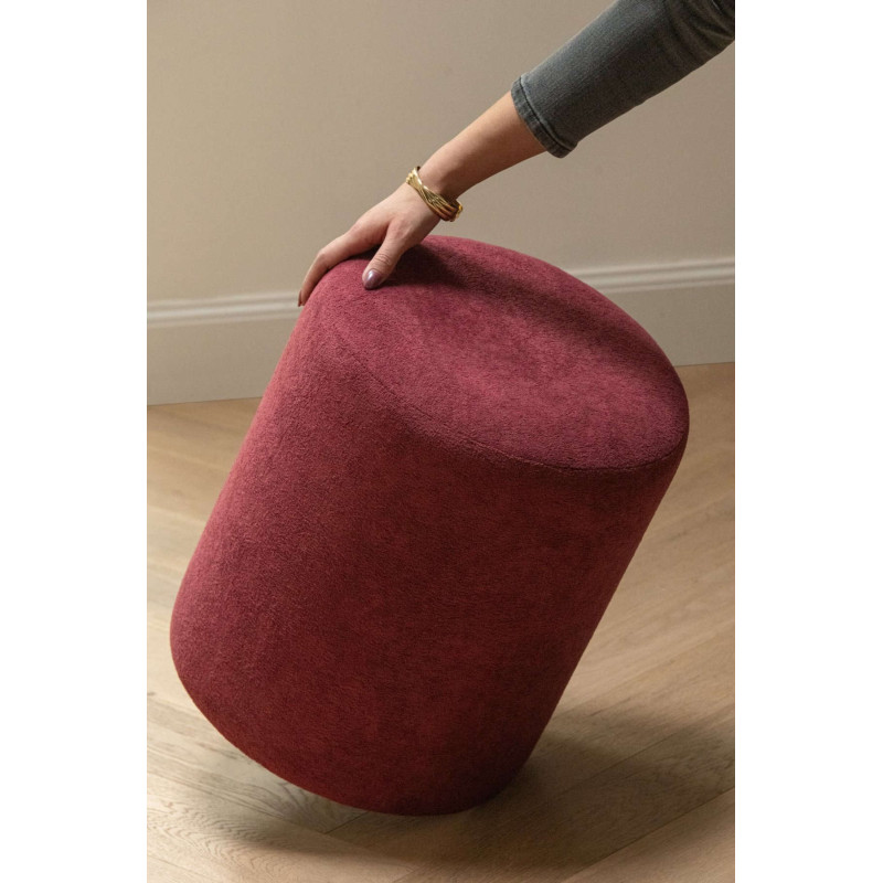 Pouf rond bordeaux 36x36x41 cm Sirolo