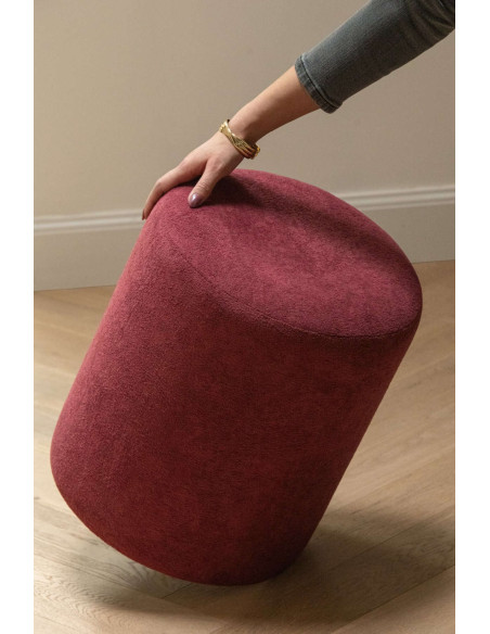 Pouf rond bordeaux 36x36x41 cm Sirolo