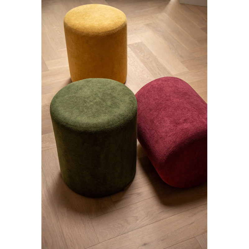 Pouf rond bordeaux 36x36x41 cm Sirolo