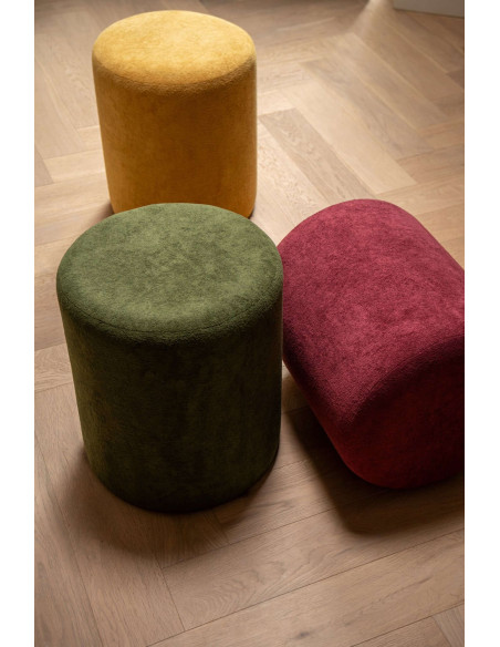 Pouf rond bordeaux 36x36x41 cm Sirolo