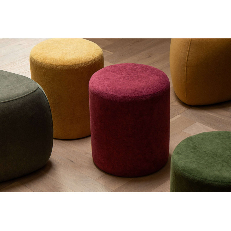 Pouf rond bordeaux 36x36x41 cm Sirolo