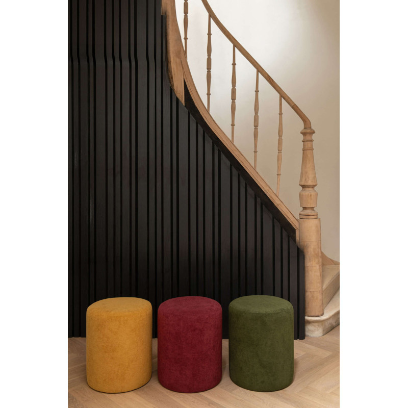 Pouf rond bordeaux 36x36x41 cm Sirolo