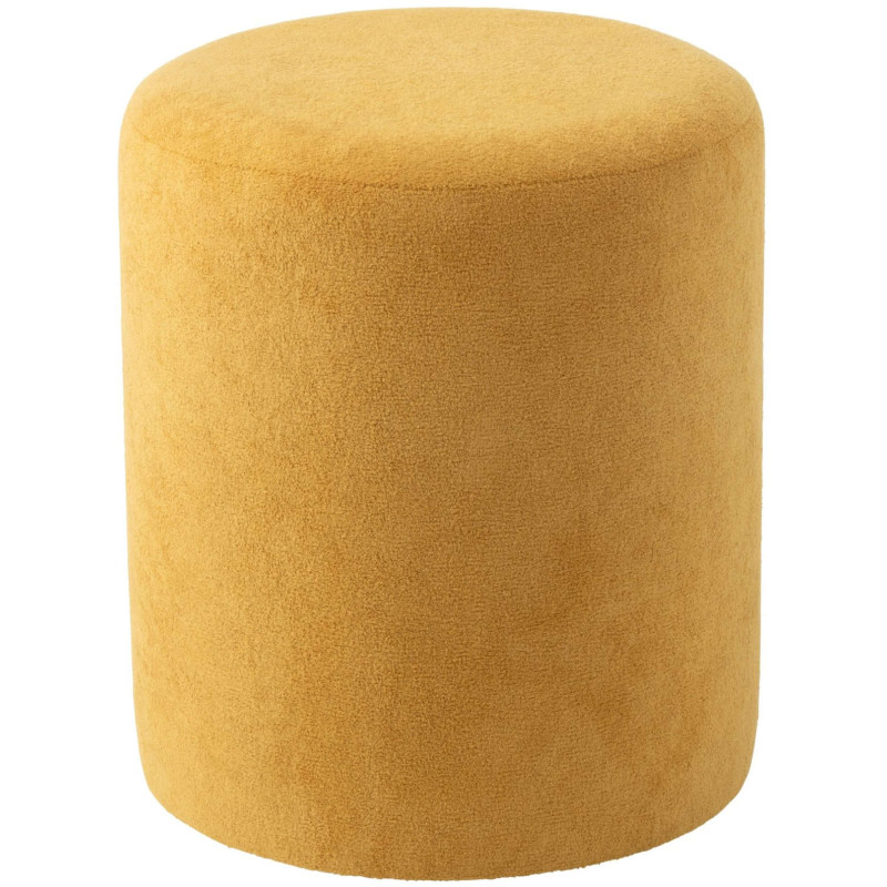 Pouf rond jaune moutarde 36x36x41 cm...
