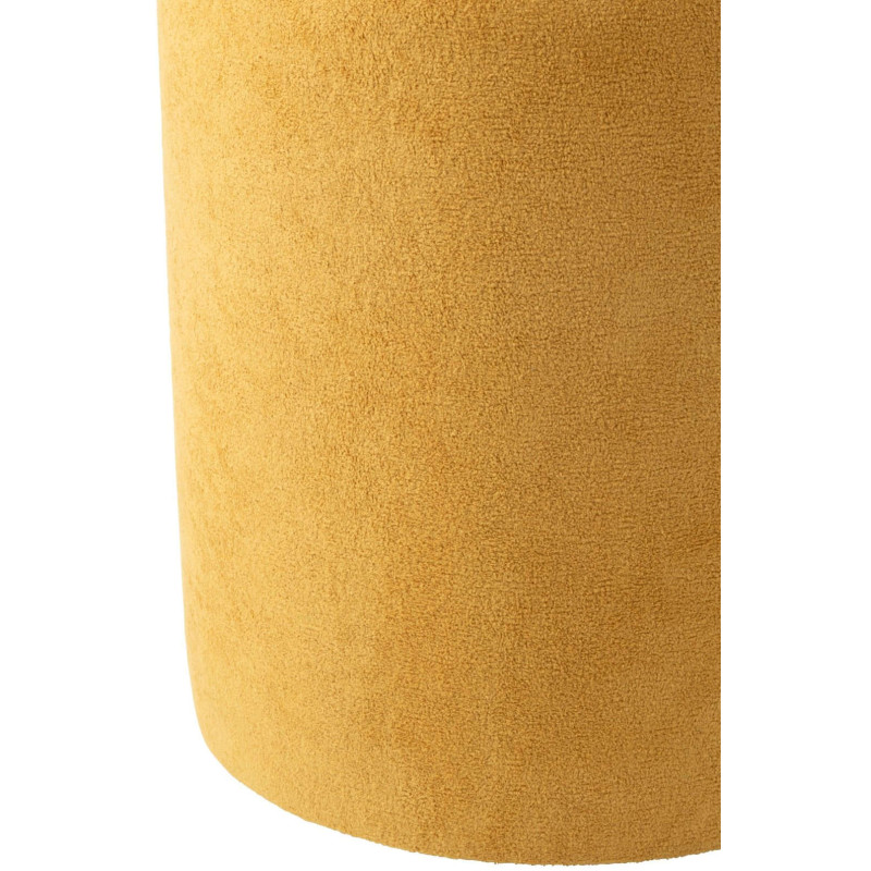 Pouf rond jaune moutarde 36x36x41 cm...