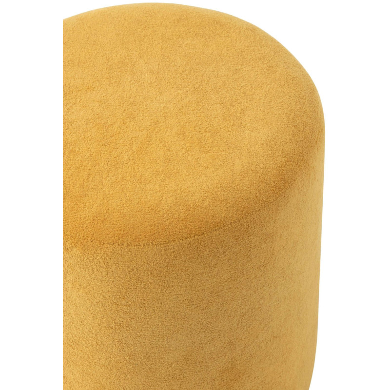 Pouf rond jaune moutarde 36x36x41 cm...