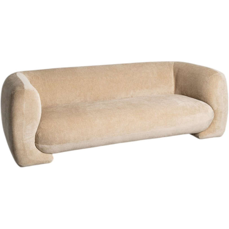 Canapé 3 places beige design arrondi...
